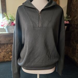 Vintage Havana Charcoal Zip-Up Sweater